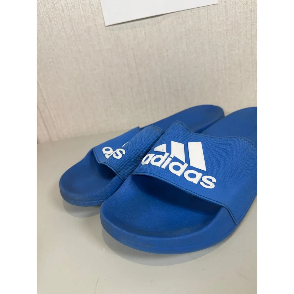 Adidas Cloudfoam Adilette Slides Blue White‎ Mens Athletic Sandals Logo B18